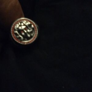 Men's stainless steel Medusa gold ring size 10